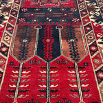 Vintage Turkish Konya Rug — Ruby & Indigo Tree Motifs. Additional original photograph showing the rug's surface, design and weave. SKU 12407025.