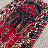 Vintage Turkish Konya Rug — Ruby & Indigo Tree Motifs. Additional original photograph showing the rug's surface, design and weave. SKU 12407025.