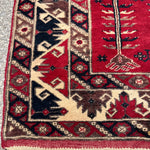 Vintage Turkish Konya Rug — Ruby & Indigo Tree Motifs. Additional original photograph showing the rug's surface, design and weave. SKU 12407025.