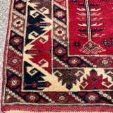 Vintage Turkish Konya Rug — Ruby & Indigo Tree Motifs. Additional original photograph showing the rug's surface, design and weave. SKU 12407025.