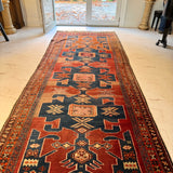 Vintage Arshaq Meshkin Rug — Khonchali in Indigo & Copper. Additional original photograph showing the rug's surface, design and weave. SKU 126060025.