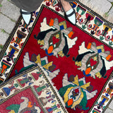 Vintage Qashqai Gabbeh Rug — Shah Abbasi Flowers & Figural Border. Additional original photograph showing the rug's surface, design and weave. SKU 126060035.