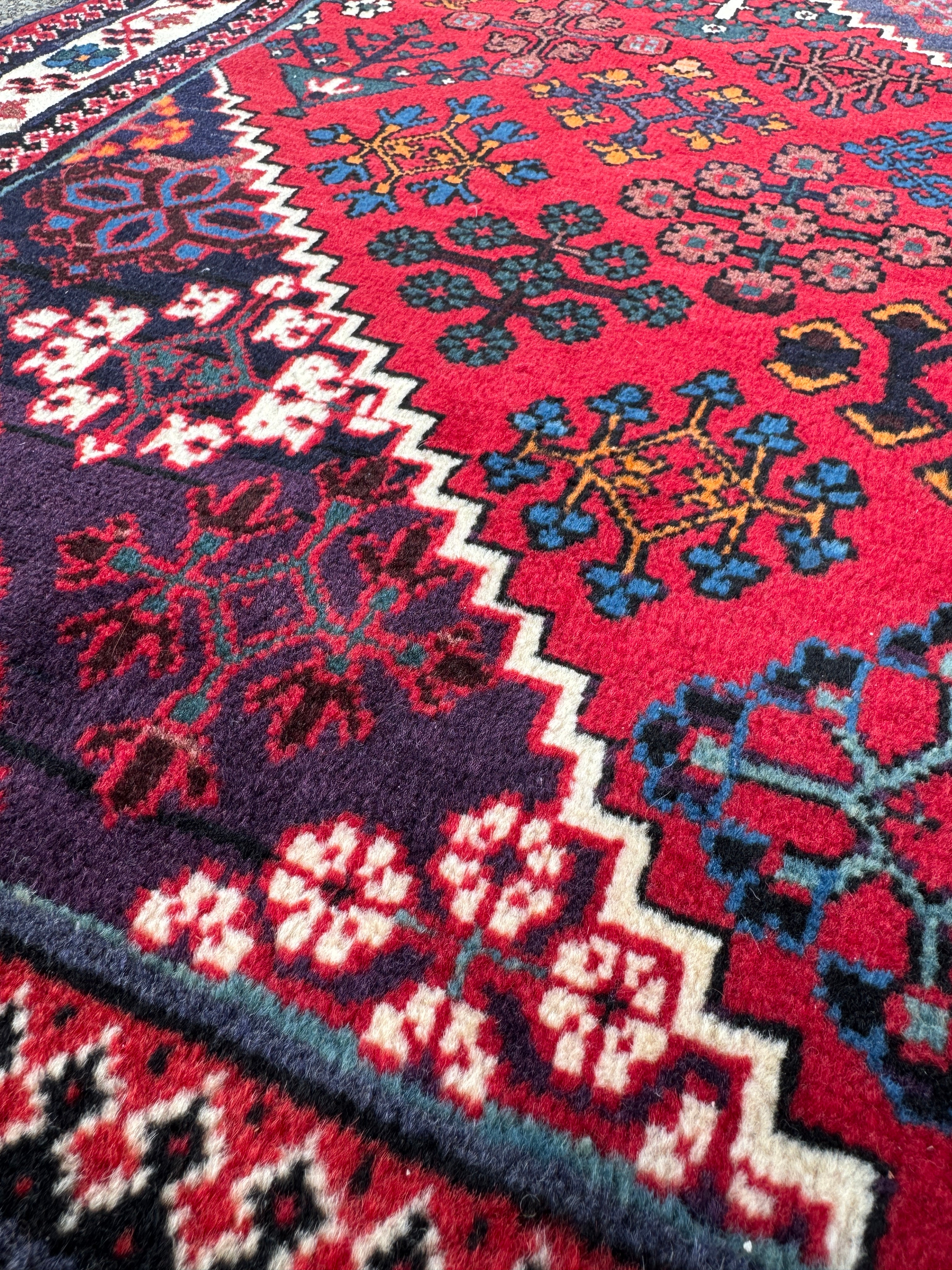 Vintage Joshaqan Rug — Crimson & Indigo Toranj Medallion. Additional original photograph showing the rug's surface, design and weave. SKU 52405040.