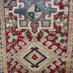 Vintage Karaja Runner — Soft Coral & Ivory Geometry. Additional original photograph showing the rug's surface, design and weave. SKU 52501010.