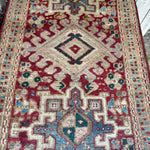 Vintage Karaja Runner — Soft Coral & Ivory Geometry. Additional original photograph showing the rug's surface, design and weave. SKU 52501010.