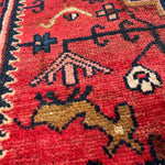 Vintage Tuyserkan Rug — Scarlet & Indigo Star Medallion. Additional original photograph showing the rug's surface, design and weave. SKU 52501024.