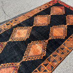 Luri Rug — Copper Diamonds on Charcoal. Additional original photograph showing the rug's surface, design and weave. SKU 52501052.