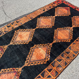 Luri Rug — Copper Diamonds on Charcoal. Additional original photograph showing the rug's surface, design and weave. SKU 52501052.