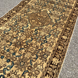 Vintage Hosseinabad Runner — Ivory & Walnut Herati. Additional original photograph showing the rug's surface, design and weave. SKU 52507071.
