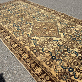 Vintage Hosseinabad Runner — Ivory & Walnut Herati. Additional original photograph showing the rug's surface, design and weave. SKU 52507071.