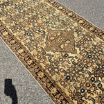 Vintage Hosseinabad Runner — Ivory & Walnut Herati. Additional original photograph showing the rug's surface, design and weave. SKU 52507071.