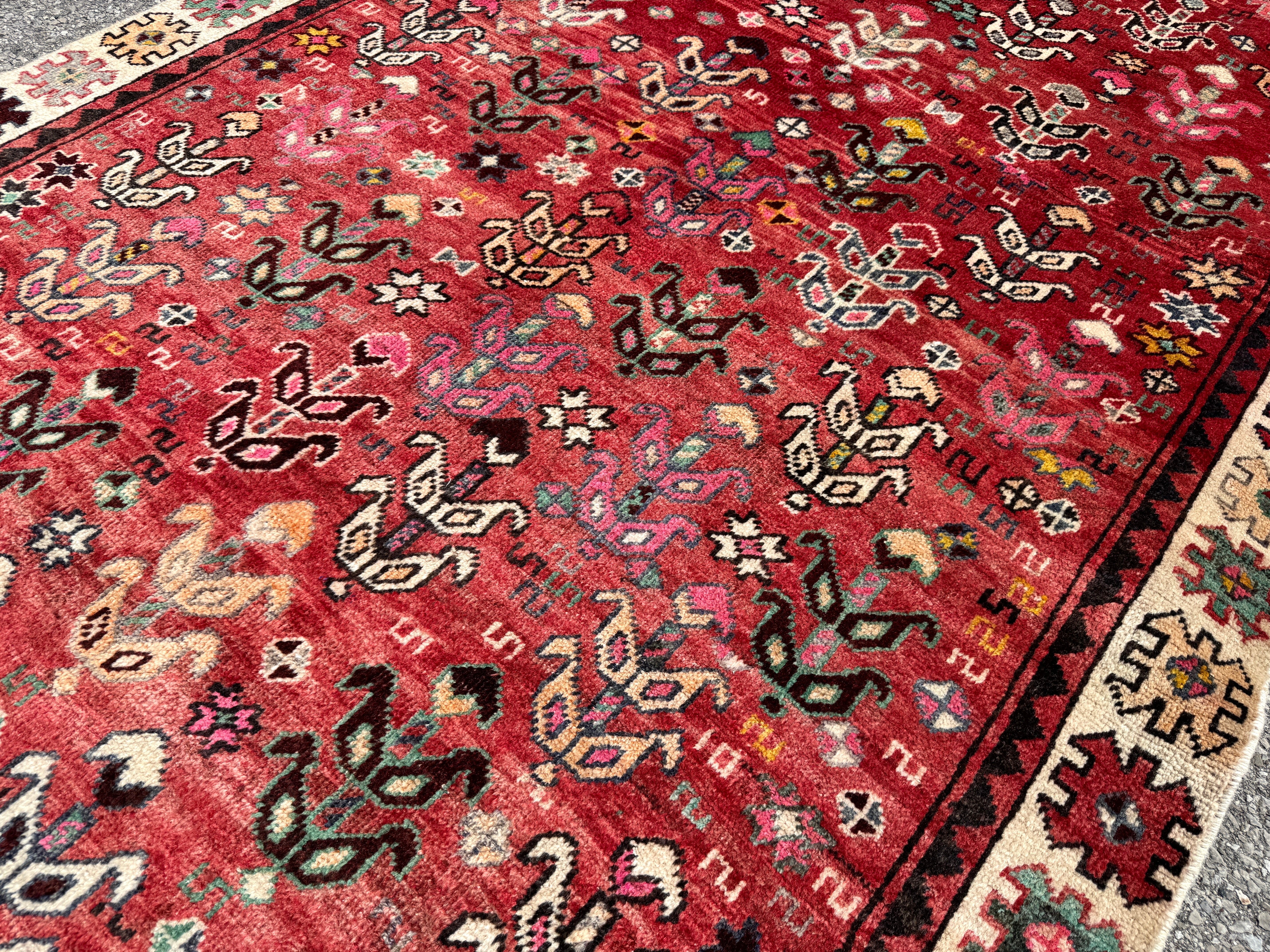 Vintage Baluch Rug — Persimmon Orchard & Ivory Border. Additional original photograph showing the rug's surface, design and weave. SKU 52507092.