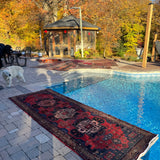 Hamadan Runner — Scarlet & Ivory Star Medallions. Additional original photograph showing the rug's surface, design and weave. SKU 52507096.