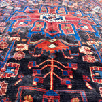 Vintage Nahavand Rug — Burnt Sienna & Indigo Village Motifs. Additional original photograph showing the rug's surface, design and weave. SKU 52507103.