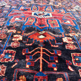 Vintage Nahavand Rug — Burnt Sienna & Indigo Village Motifs. Additional original photograph showing the rug's surface, design and weave. SKU 52507103.