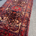 Vintage Nahavand Rug — Burnt Sienna & Indigo Village Motifs. Additional original photograph showing the rug's surface, design and weave. SKU 52507103.