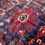 Vintage Nahavand Rug — Burnt Sienna & Indigo Village Motifs. Additional original photograph showing the rug's surface, design and weave. SKU 52507103.