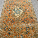 Vintage Kashan Rug — Terracotta & Soft Blue Florals. Additional original photograph showing the rug's surface, design and weave. SKU 52510112.