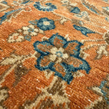 Vintage Kashan Rug — Terracotta & Soft Blue Florals. Additional original photograph showing the rug's surface, design and weave. SKU 52510112.