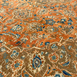 Vintage Kashan Rug — Terracotta & Soft Blue Florals. Additional original photograph showing the rug's surface, design and weave. SKU 52510112.