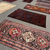 Mahal Runner — Ivory & Terracotta on Midnight Blue. Additional original photograph showing the rug's surface, design and weave. SKU 52510131.