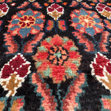 Hamadan Runner — Jewel-Tone Floral Rows on Indigo. Additional original photograph showing the rug's surface, design and weave. SKU 52510133.