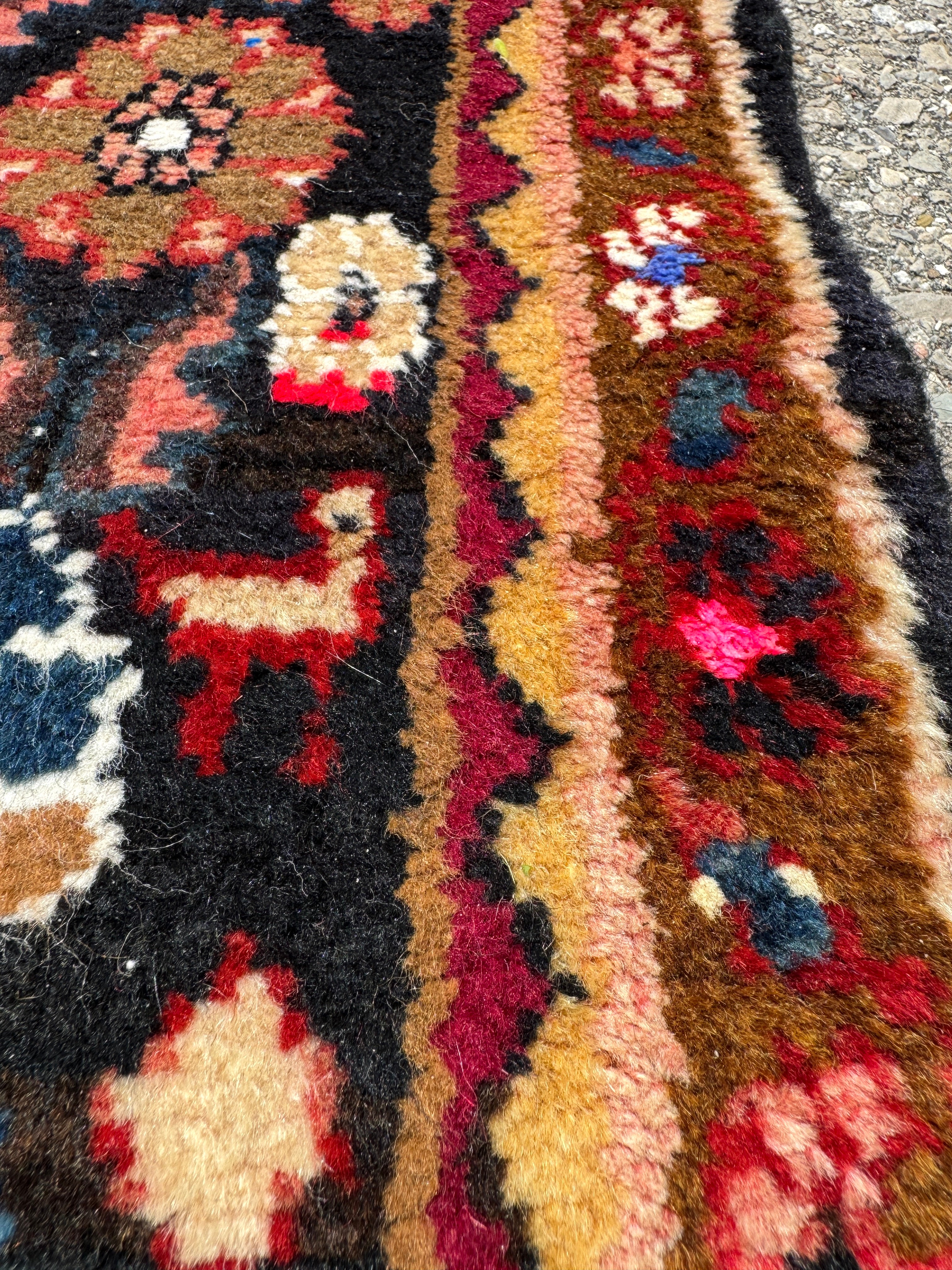 Hamadan Runner — Jewel-Tone Floral Rows on Indigo. Additional original photograph showing the rug's surface, design and weave. SKU 52510133.