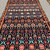 Hamadan Runner — Jewel-Tone Floral Rows on Indigo. Additional original photograph showing the rug's surface, design and weave. SKU 52510133.