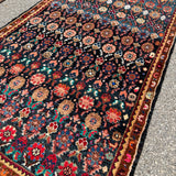 Hamadan Runner — Jewel-Tone Floral Rows on Indigo. Additional original photograph showing the rug's surface, design and weave. SKU 52510133.