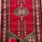Abadeh Rug — Crimson & Forest Green Open Field. Additional original photograph showing the rug's surface, design and weave. SKU 52510138.