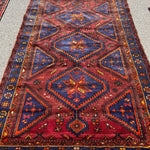 Hamadan Rug — Three Medallions on Wine Red. Additional original photograph showing the rug's surface, design and weave. SKU 52510140.