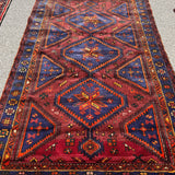 Hamadan Rug — Three Medallions on Wine Red. Additional original photograph showing the rug's surface, design and weave. SKU 52510140.