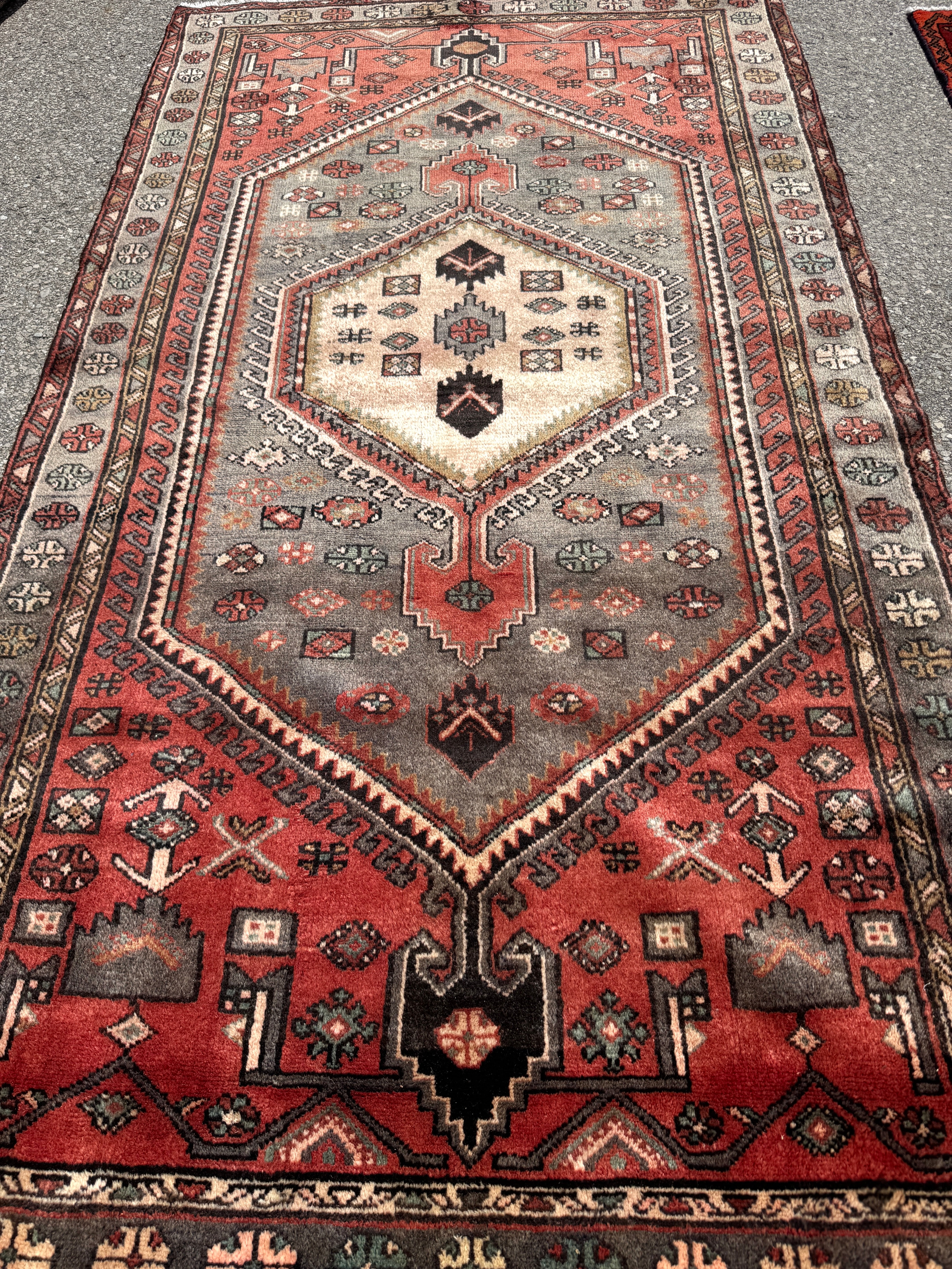 Zanjan Rug — Slate & Terracotta Nested Medallions. Additional original photograph showing the rug's surface, design and weave. SKU 52510141.