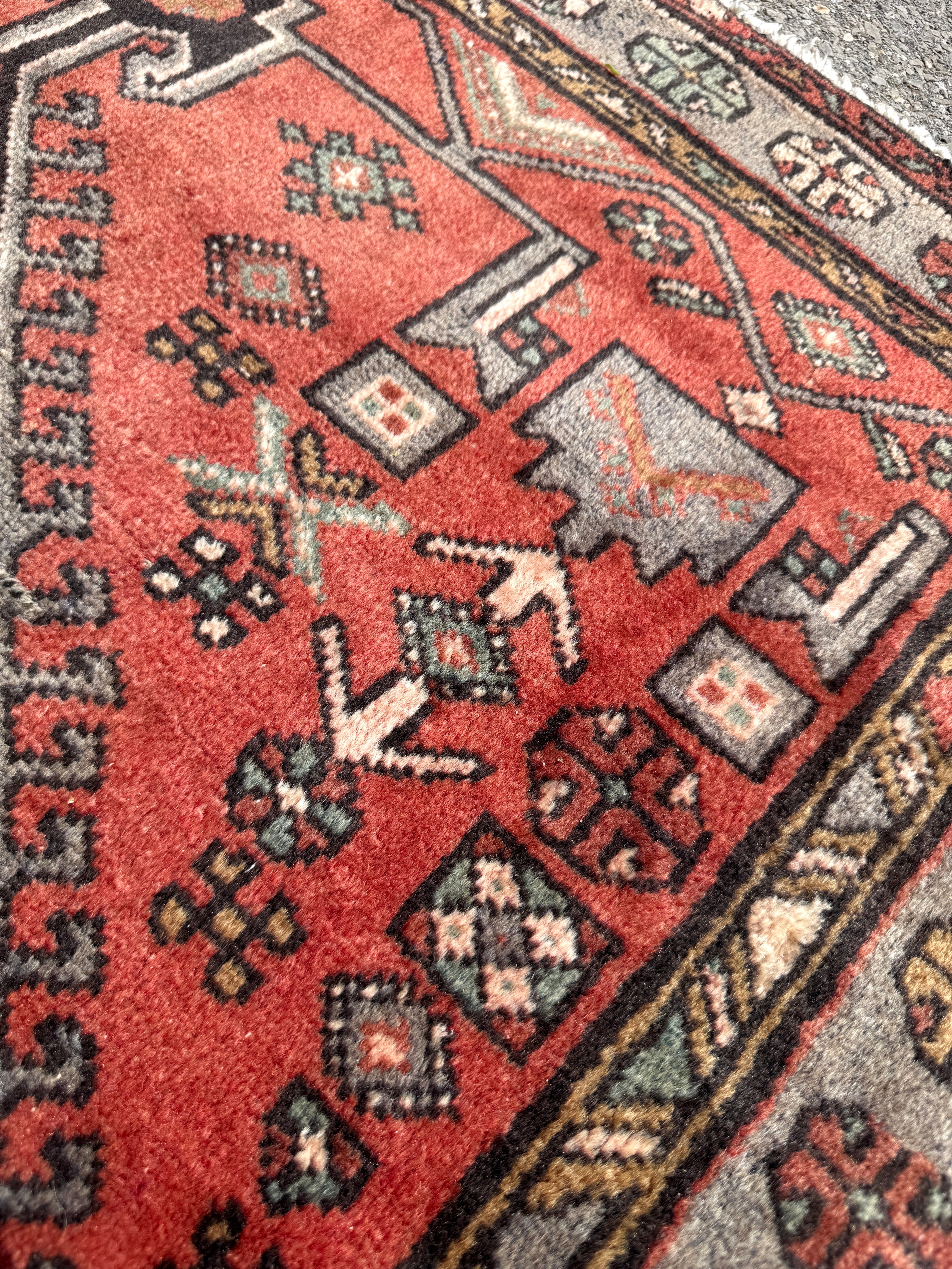 Zanjan Rug — Slate & Terracotta Nested Medallions. Additional original photograph showing the rug's surface, design and weave. SKU 52510141.