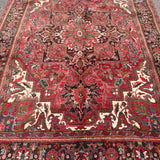 Heriz Rug — Soft Brick Red & Ivory Medallion. Additional original photograph showing the rug's surface, design and weave. SKU 52510146.
