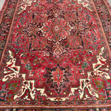 Heriz Rug — Soft Brick Red & Ivory Medallion. Additional original photograph showing the rug's surface, design and weave. SKU 52510146.