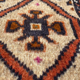 Quchan Kurdish Runner — Ivory Rosette Lattice & Rust Border. Additional original photograph showing the rug's surface, design and weave. SKU 52510150.