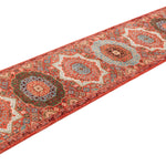 Afghan Mamluk Runner in rust and turquoise — pattern, texture or angled view
