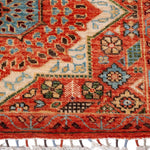 Afghan Mamluk Runner in rust and turquoise — pattern, texture or angled view