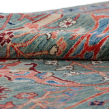 Afghan Chobbi Rug in muted green, rust and navy — pattern, texture or angled view
