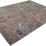 Afghan Chobbi Rug in muted green, rust and navy — pattern, texture or angled view