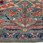 Afghan Chobbi Rug in muted green, rust and navy — pattern, texture or angled view