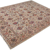 Afghan Sultani Rug in beige and burgundy — pattern, texture or angled view