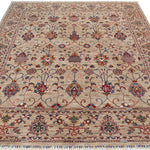 Afghan Sultani Rug in beige and burgundy — pattern, texture or angled view