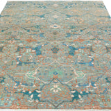 Chobbi Rug in pale turquoise and sand — pattern, texture or angled view