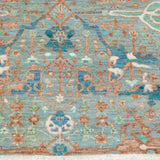 Chobbi Rug in pale turquoise and sand — pattern, texture or angled view