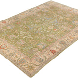 Chobbi Rug in olive green and cream — pattern, texture or angled view