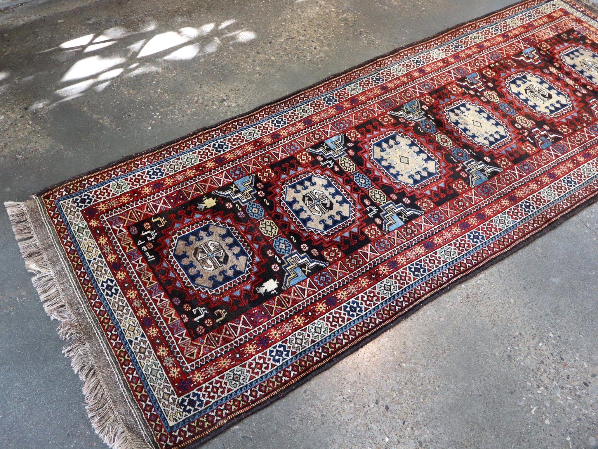 Semi-antique Caucasian Runner Rug | 3' 5" x 8' 10" - Rug the Rock -
