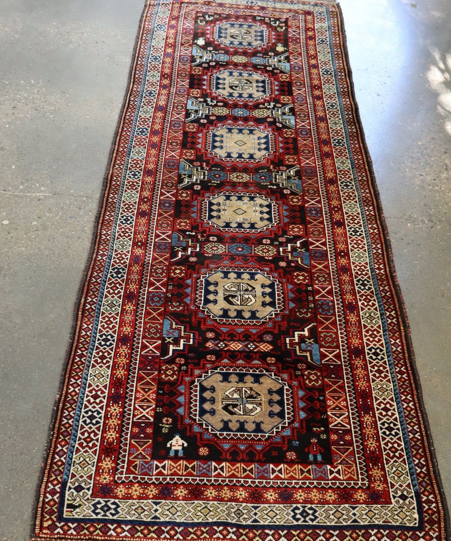 Semi-antique Caucasian Runner Rug | 3' 5" x 8' 10" - Rug the Rock -