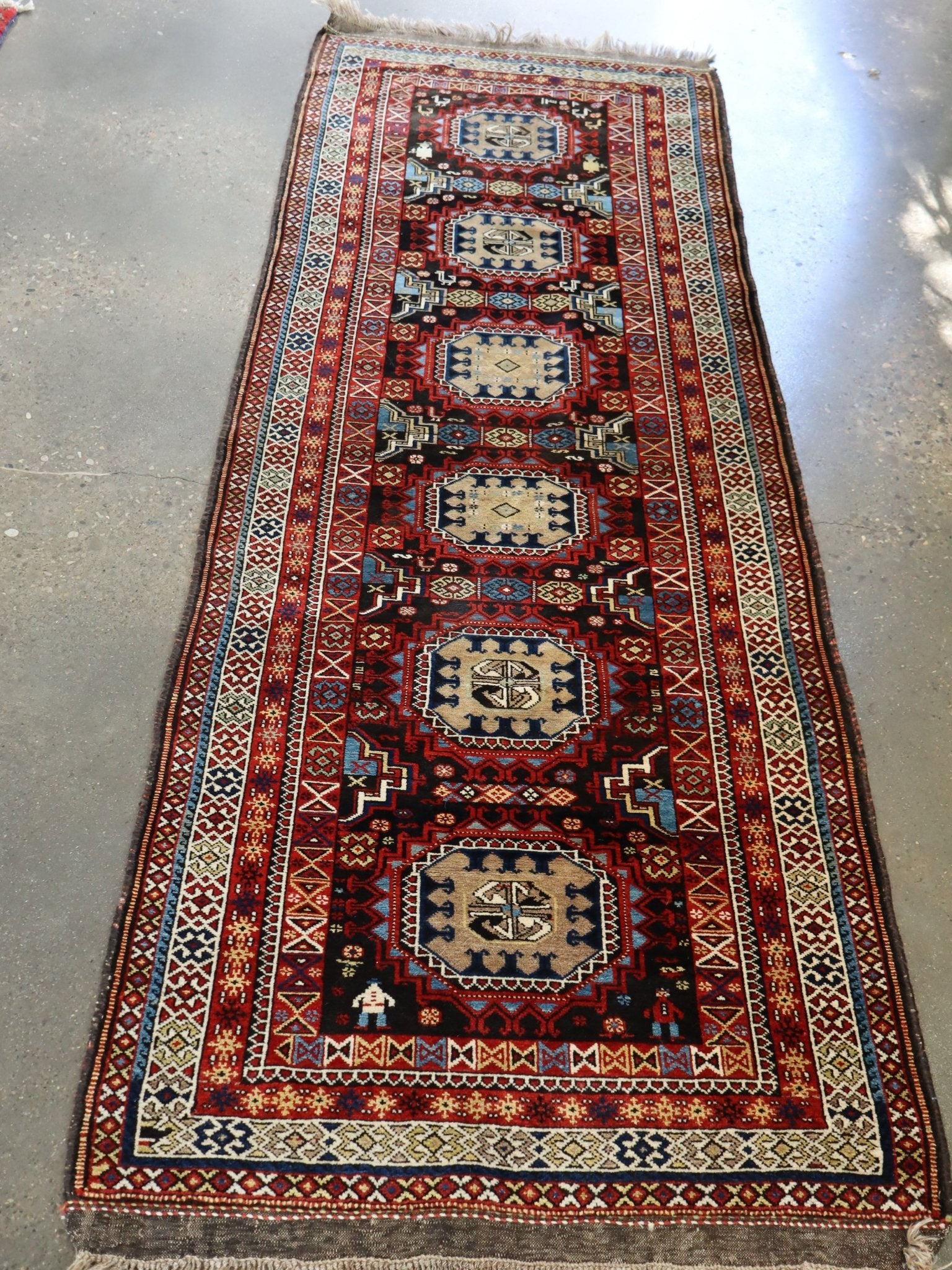Semi-antique Caucasian Runner Rug | 3' 5" x 8' 10" - Rug the Rock -
